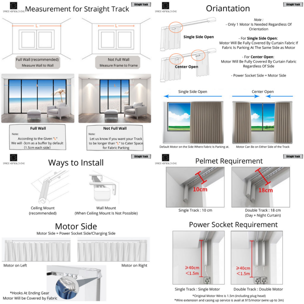 Smart Motorised Automated Electric Curtain Track